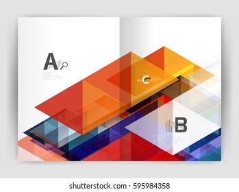 Print template modern elegant background triangle annual report. Vector design for workflow layout, diagram, number options or web design