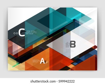 Print template modern elegant background triangle annual report. Vector design for workflow layout, diagram, number options or web design