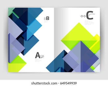 Imprimir plantilla moderno y elegante informe anual del triángulo de fondo. Diseño de vectores para diseño de flujo de trabajo, diagrama, opciones de número o diseño web