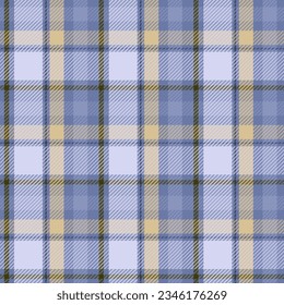 Print texture of traditional tartan tartan fabric with seamless ornament, soft blue, yellow and green colors