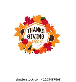 Print thanksgiving day  leaf apple frame