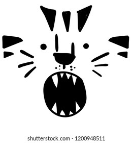 Print with tiger for t-shirt. Print for textile, fabric, web, poster, wear, card, phone case, stationery.