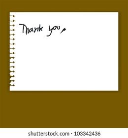 Print..Old Torn Paper Vector with Thank You Word