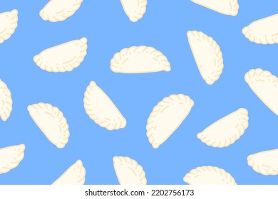 Print of traditional vareniki. A dish of Slavic cuisine. Dumplings with potatoes or cottage cheese. Sculpt and cook