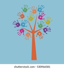 Print the tree and a prints of children's hands