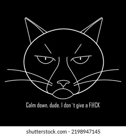 Print for a T-shirt "Cat"