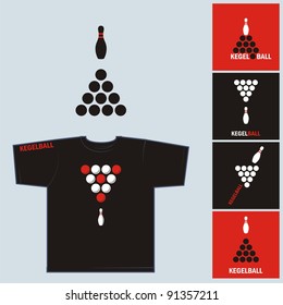 Print for T-shirt «Kegelball». The comic image to be printed on T-shirts.