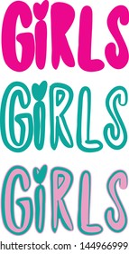 Print for t-shirt girls girls girls. Print for textile, fabric, cards, poster, web and other design. 