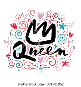 Print t-shirt for the queen. Vector illustration.