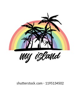Print for t-shirt serf summer vector image