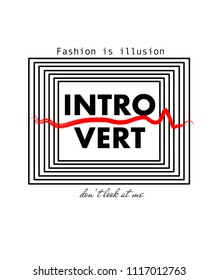 Print for t-shirt with slogan and red line. Vector illustration.