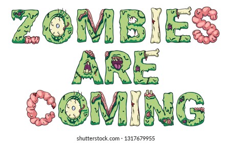 Print for t-shirt with zombie letters