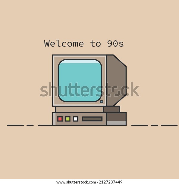 Print Tshirts Style 90s Old Computer Stock Vector (Royalty Free ...