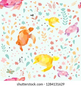 print turtle seamless pattern 