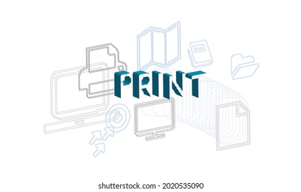 print vector abstract concept word design symbol cloud