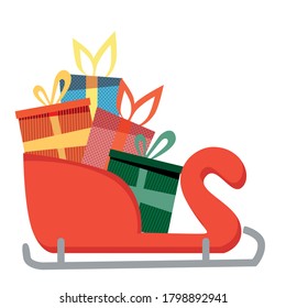 Print Vector cartoon icons of Christmas decorative elements. 