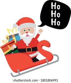 Print Vector cartoon icons of Christmas Santa Claus. Decorative elements.
