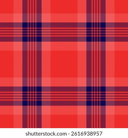 Print vector check textile, expensive fabric background tartan. Sketch pattern plaid texture seamless in red and blue colors palette.