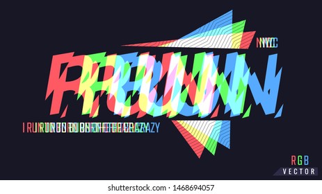 Print vector design with colorful slogan texture. 3 colors (RGB) typography slogan college with t-shirt badge