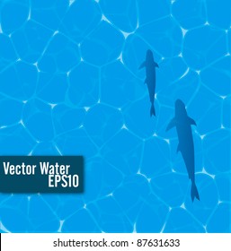 Print vector design of fish swimming in water