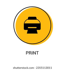 Vector de impresión. Imprimir ilustración de icono en fondo blanco. Vector de material.