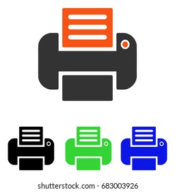 Print vector icon. Illustration style is a flat iconic colored symbol with different color versions.