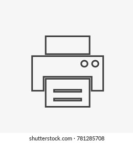 Print vector icon isolated on light grey background
