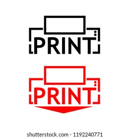 Print vector icon on white background. Flat design. 