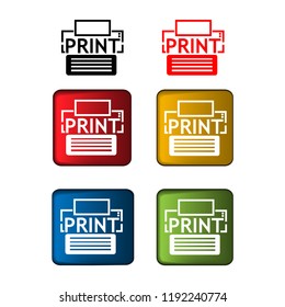 Print vector icon on white background. 