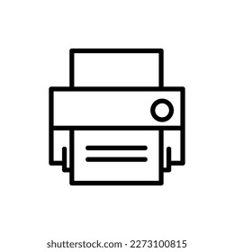 Print Vector Icon, Outline style, isolated on white Background.