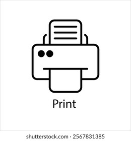 Print Vector icon stock illustration