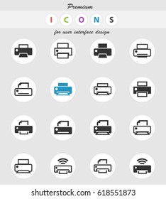 print vector icons for user interface design