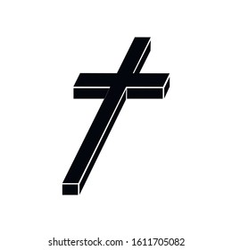 Print vector illustration shaped cross on a white background