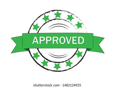 Print vector image with five stars. Icon, silhouette, imprint.