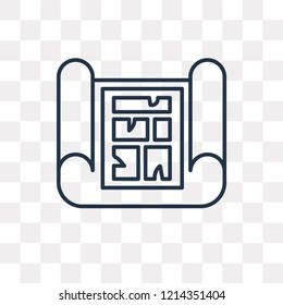 print vector outline icon isolated on transparent background, high quality linear print transparency concept can be used web and mobile