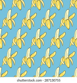 print vector seamless wallpaper with the image of ripe bananas