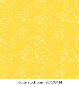 print vector seamless wallpaper with the image of ripe bananas