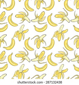 print vector seamless wallpaper with the image of ripe bananas