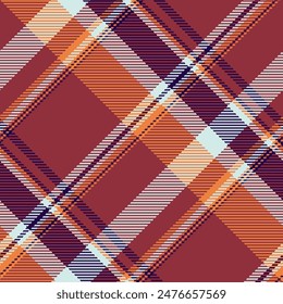Print vector tartan check, quiet plaid seamless background. Curtain fabric texture pattern textile in red and light color.
