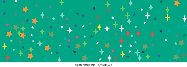 Print Violet White Chaotic Lavender Gelb Vivid farbige Himmelskarte Tapete. mehrfarbige Sterne, helles Indigo, blauer Hintergrund. Türkisfarbene grüne Rosa Pastellfarben Orangensterne Ornament.