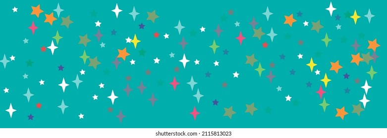 Print Vivid Violet Green Orange Vibrant Multicolor Background. Yellow Bright Blue Red Sea Lavender Pastel White Sky Wallpaper. Chaotic Pink Turquoise Stars Indigo Colorful Azure Stars Ornament.