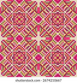 Imprimir papel de parede padrão mosaico cores brilhantes fundo	
