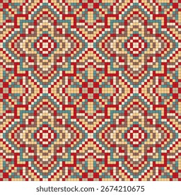 Print wallpaper pattern mosaic bright colors background	
