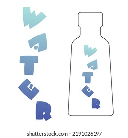 Print for water bottle; gradient text for print; 