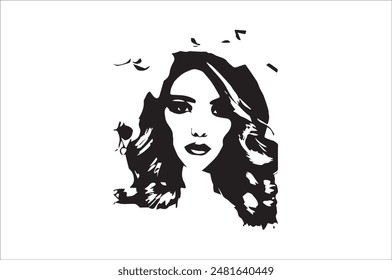 Print women's vector image and icon