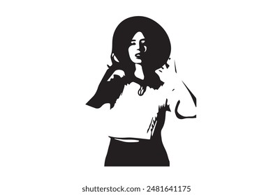 Print women's vector image and icon 