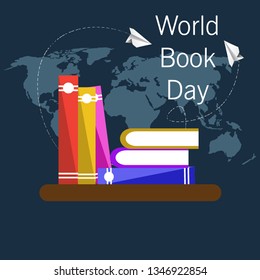 Print World Book Day with world map background greetings