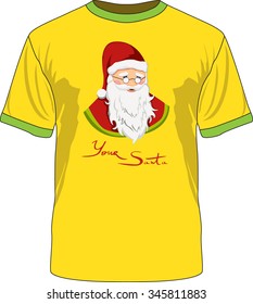 The print "Your Santa". Vector. Can be used on different clothes.
