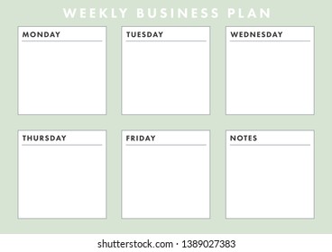 Printable A4 Basic Weekly Business Planer (Live Stroke Path)