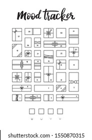 Printable A4 Christmas Gifts Mood Tracker. Tracker to track your daily mood for 31 days